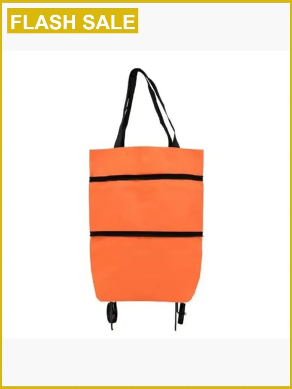 Lightweight Folding Shopping Cart on Wheels, Collapsible Grocery Tote Bag with